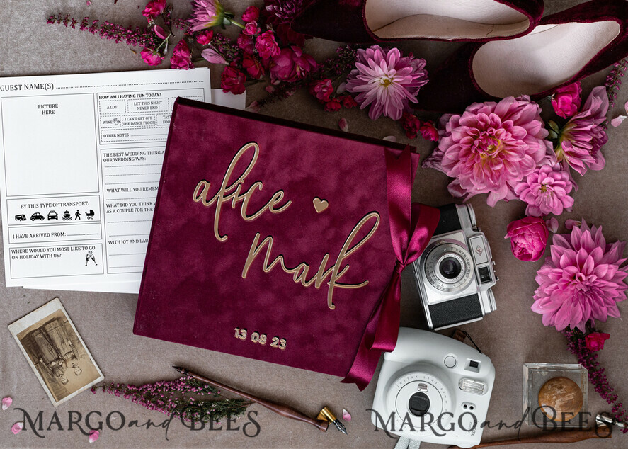 WEDDING GUEST BOOKS alternative guest book  Alternative Guestbook Wedding Mad Lib Sheets in Velvet Box Marriage advice mad lib Box Instax Leave a Note to Bride & Groom Personalised Box