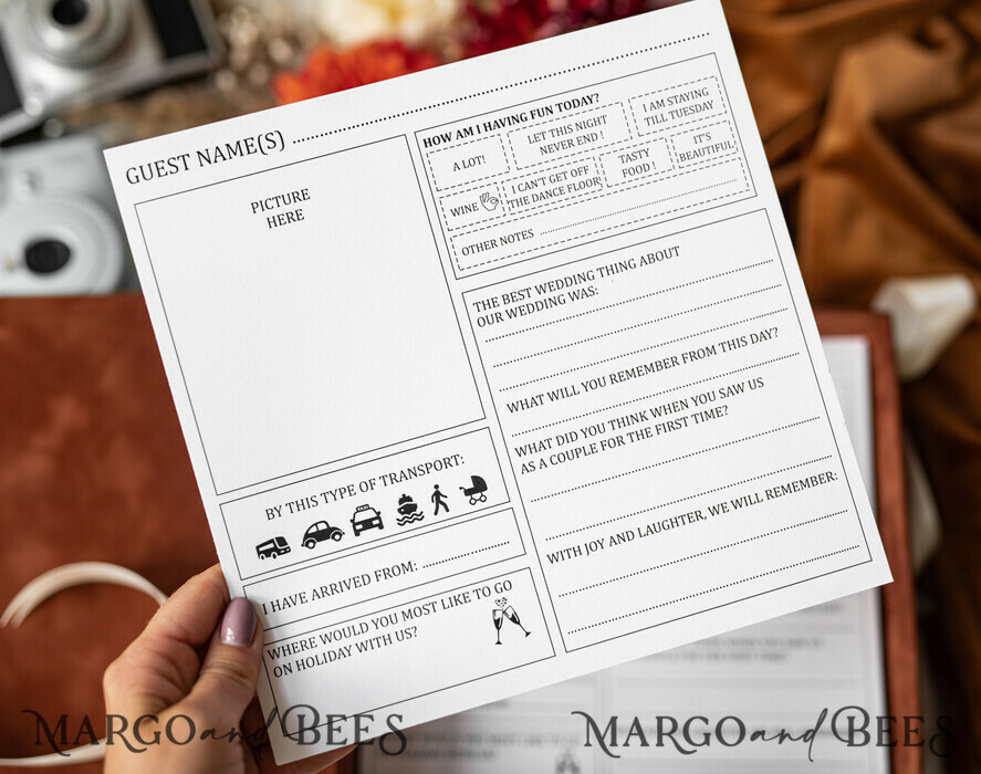 WEDDING GUEST BOOKS alternative guest book   gold terracotta  Alternative Guestbook Wedding Mad Lib Sheets in Velvet Box Marriage advice mad lib Box Instax Leave a Note to Bride & Groom Personalised Box