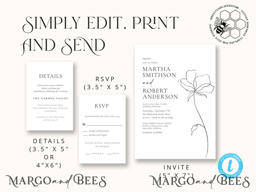 TEMPLETT  
 Hochzeits Einladung Download Feine Kunst Hochzeits Einladungsvorlage, Sofortiger Download Boho Hochzeitskarten, Einfache Hochzeits Einladung druckbare Vorlage, Elegante Einladungen