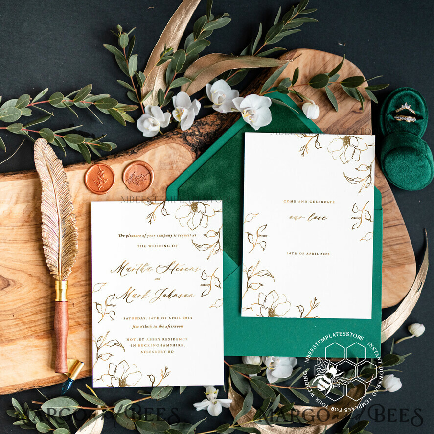 TEMPLETT wedding invitation download Modern wedding invitation template, Instant download Fine Art Wedding Invites, Simple Wedding Invitation Printable Template, Elegant Invites