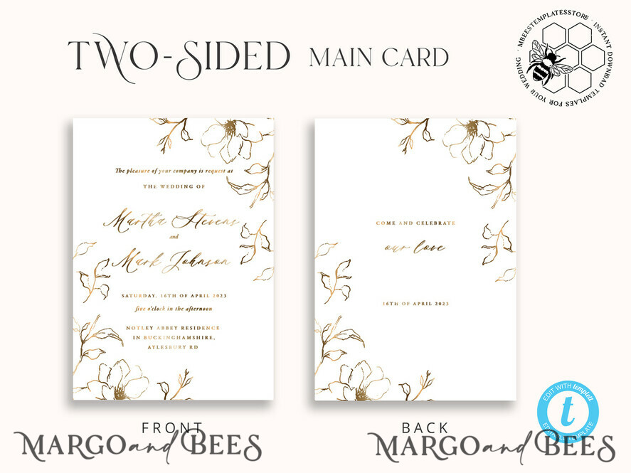 TEMPLETT wedding invitation download Modern wedding invitation template, Instant download Fine Art Wedding Invites, Simple Wedding Invitation Printable Template, Elegant Invites