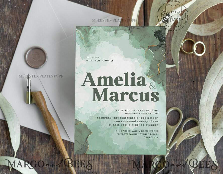 TEMPLETT wedding invitation download Fall Rustic wedding Invitations Set Template, Instant Download Printable Invites Home Printing,  Modern Rustic wedding Invitations Set Template