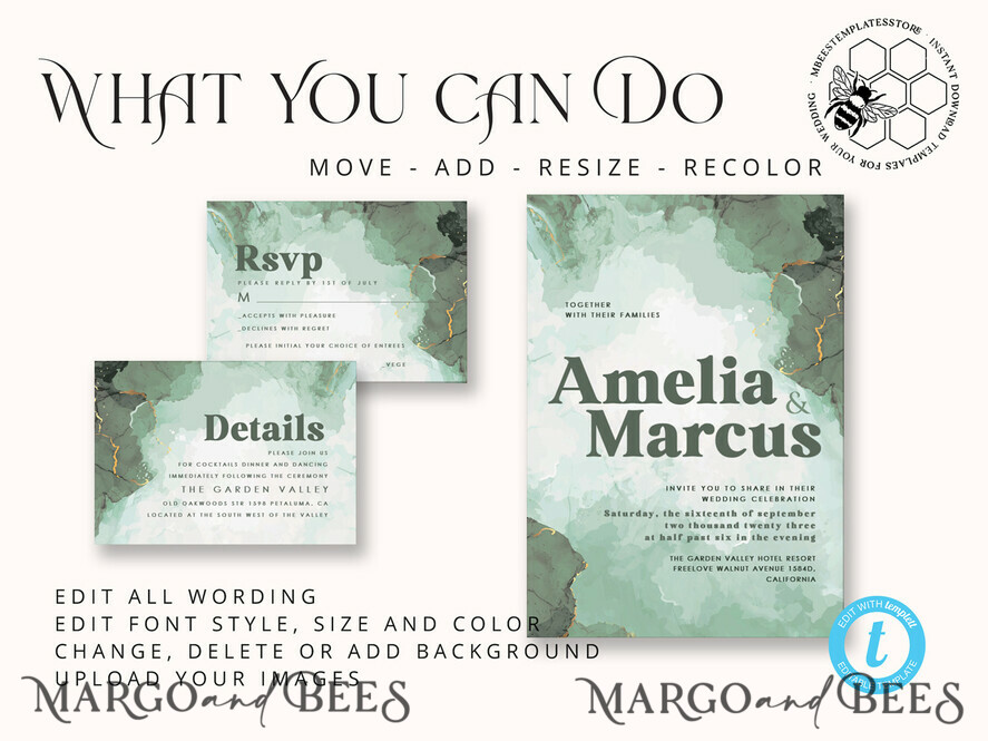 TEMPLETT wedding invitation download Fall Rustic wedding Invitations Set Template, Instant Download Printable Invites Home Printing,  Modern Rustic wedding Invitations Set Template