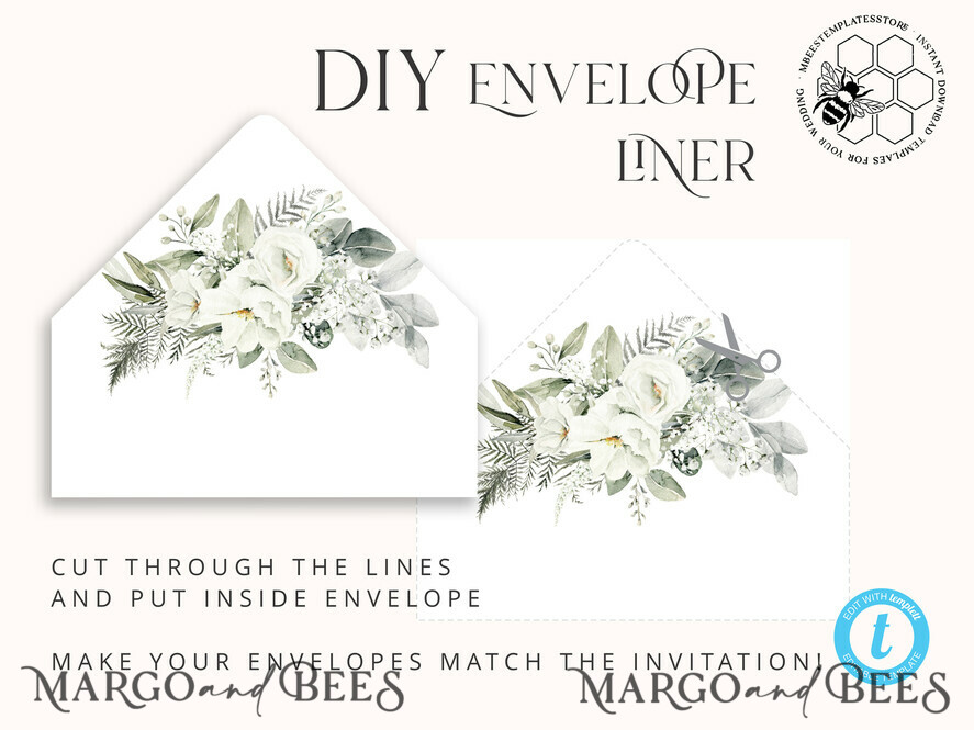 TEMPLETT wedding invitation download Boho Sage Green wedding Invitations Set Template, Instant Download Printable Invites Home Printing, Simple  Wedding Invitation Card, WBoho14