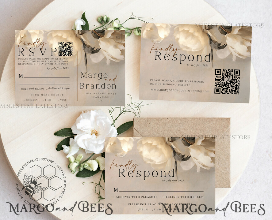 TEMPLETT  
 Hochzeits Einladung Download Vintage Rosen Hochzeits Einladungset Vorlage Sofortiger Download Druckbare Einladungen Heimdruck Einfache Hochzeitskarten, beige Einladung