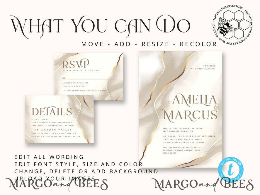TEMPLETT wedding invitation download Fine art wedding invitation template, Instant download Boho Wedding Invites, Simple Wedding Invitation Printable Template, Elegant Invites