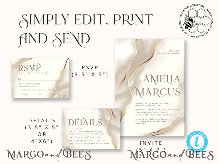 TEMPLETT wedding invitation download Fine art wedding invitation template, Instant download Boho Wedding Invites, Simple Wedding Invitation Printable Template, Elegant Invites