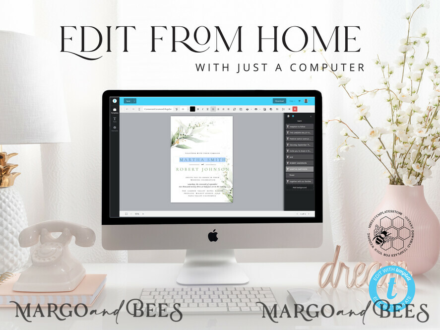 TEMPLETT wedding stationery Sage Green wine label wedding template, wine label weddings editable, Instant download Modern wine label wedding Garden  Printable, WSpr1