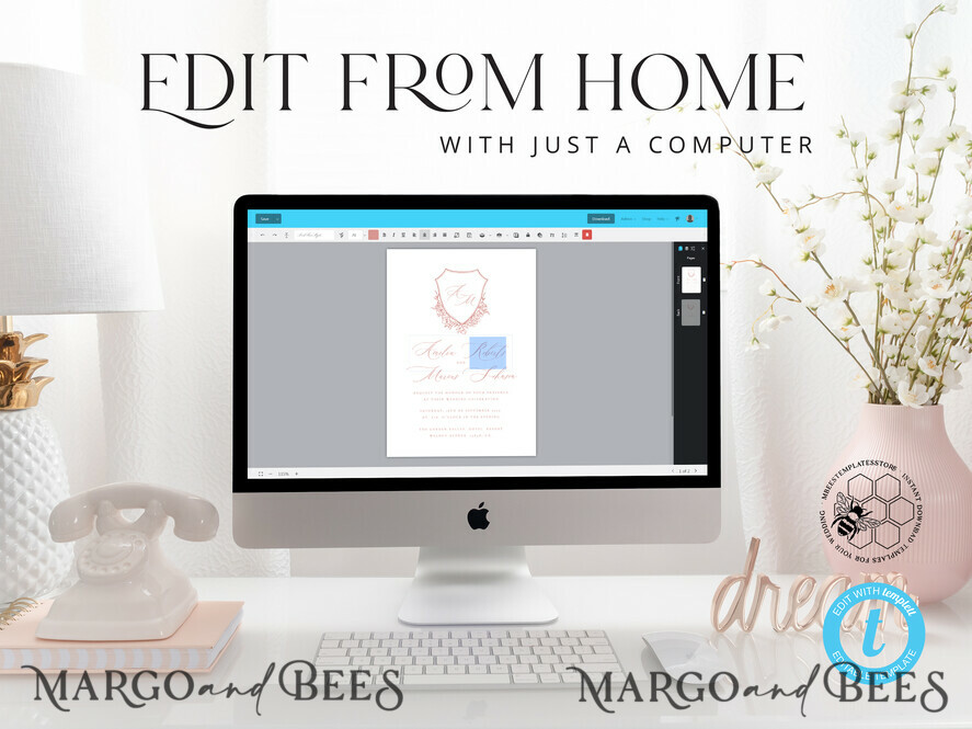 TEMPLETT wedding stationery Minimalist table number template, table numbers editable, Instant download Modern table numbers, Garden table number  Printable, WRoses8