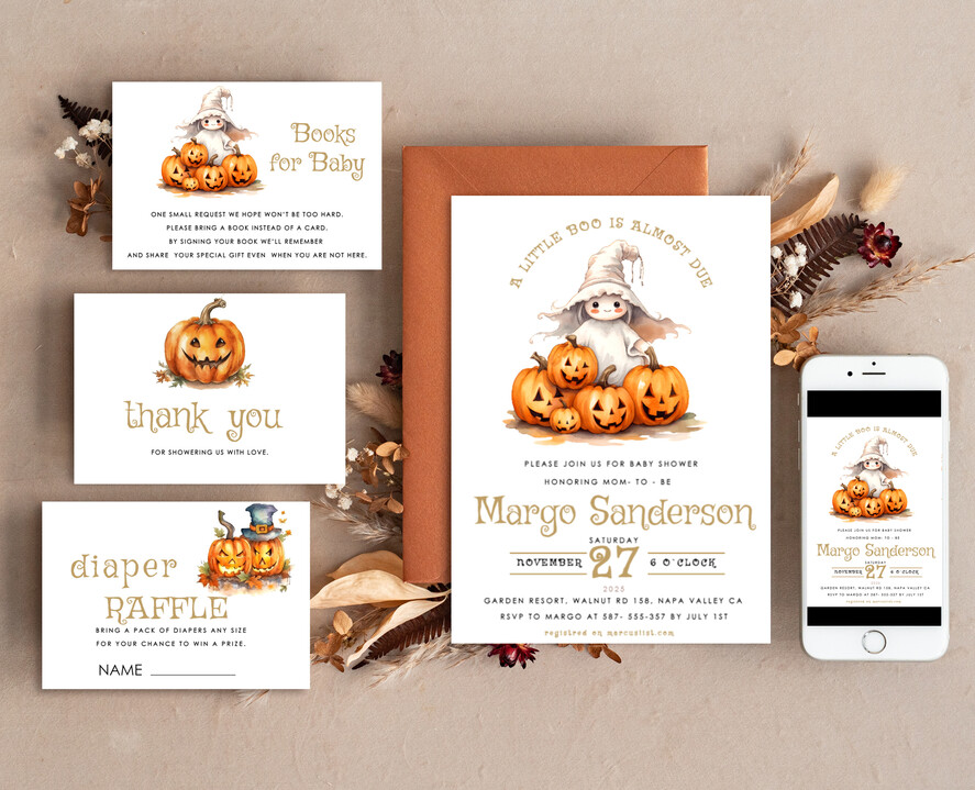 TEMPLETT baby shower Editable Fall Baby Shower Invitation Template Little boo is almost due Diapper Raffle Books Instant Download Invite Gender Neutral halloween