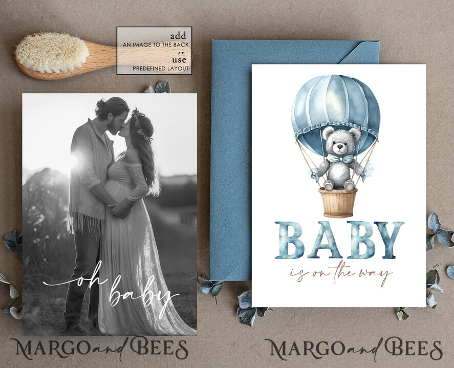 TEMPLETT baby shower Teddy Bear Baby Boy Shower Invitation Template Set We Can Bearly Wait Diaper Raffle Books, Instant Download Printable Hot air balloon basket