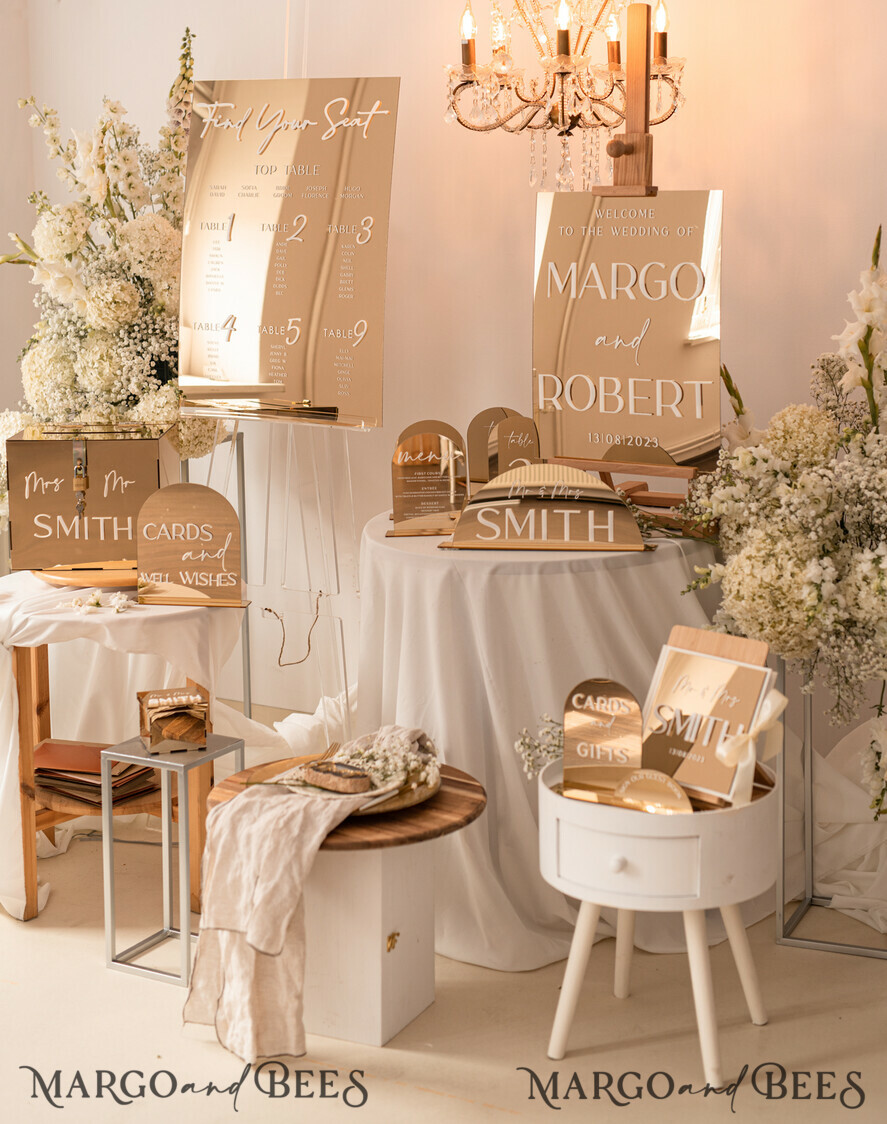 TABLE PLANS AND WEDDING WELCOME SIGNS plexi gold / velvet Luxury golden mirror Wedding Welcome Sign, Golden Wedding Decor, Personalised Wedding Sign, Wedding Gift, Welcome Wedding Board BpPXSet