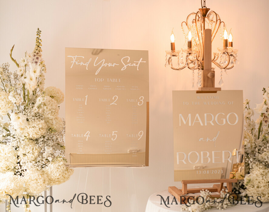 TABLE PLANS AND WEDDING WELCOME SIGNS plexi gold / velvet Luxury golden mirror Wedding Welcome Sign, Golden Wedding Decor, Personalised Wedding Sign, Wedding Gift, Welcome Wedding Board BpPXSet