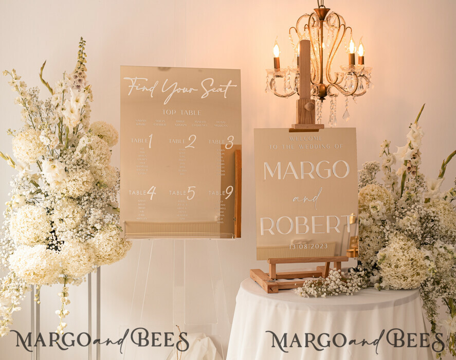 TABLE PLANS AND WEDDING WELCOME SIGNS plexi gold / velvet Luxury golden mirror Wedding Welcome Sign, Golden Wedding Decor, Personalised Wedding Sign, Wedding Gift, Welcome Wedding Board BpPXSet