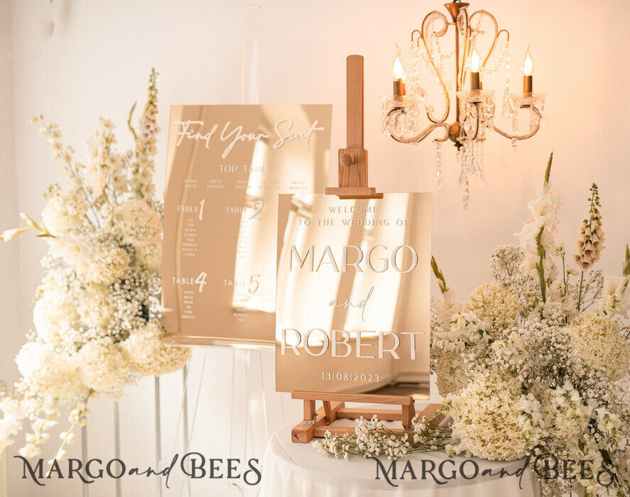 TABLE PLANS AND WEDDING WELCOME SIGNS plexi gold / velvet Luxury golden mirror Wedding Welcome Sign, Golden Wedding Decor, Personalised Wedding Sign, Wedding Gift, Welcome Wedding Board BpPXSet