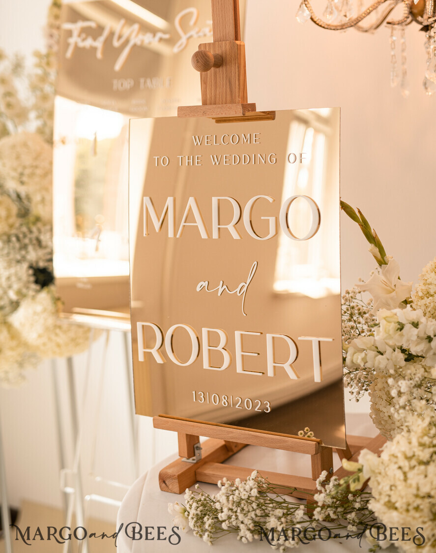 TABLE PLANS AND WEDDING WELCOME SIGNS plexi gold / velvet Luxury golden mirror Wedding Welcome Sign, Golden Wedding Decor, Personalised Wedding Sign, Wedding Gift, Welcome Wedding Board BpPXSet
