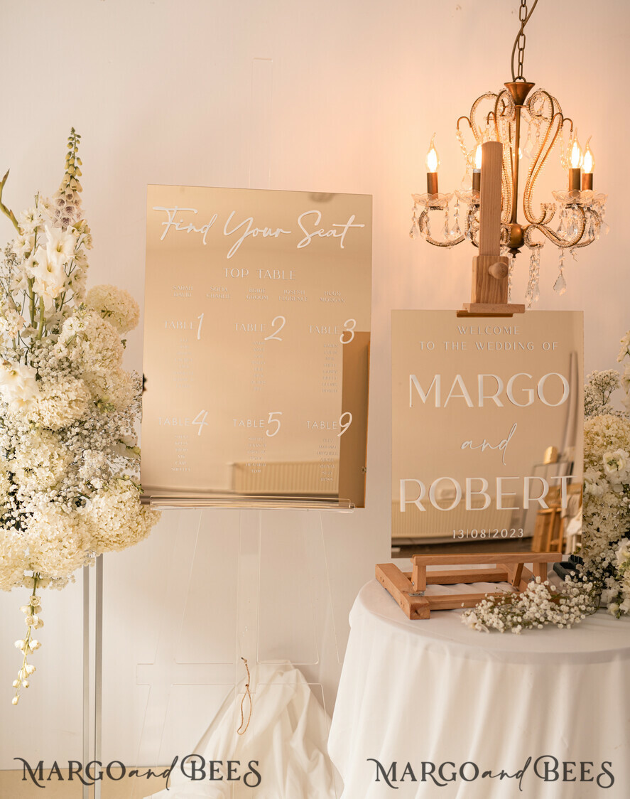 TABLE PLANS AND WEDDING WELCOME SIGNS plexi gold / velvet Luxury golden mirror Wedding Welcome Sign, Golden Wedding Decor, Personalised Wedding Sign, Wedding Gift, Welcome Wedding Board BpPXSet