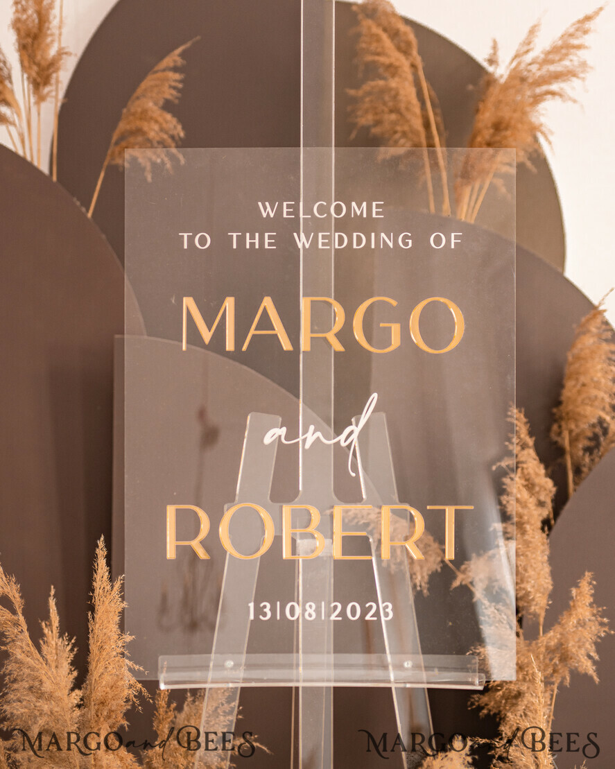 TABLE PLANS AND WEDDING WELCOME SIGNS plexi gold / velvet Luxury Clear and Gold Wedding Welcome Sign, Golden Wedding Decor, Personalised Wedding Sign, Wedding Board, Welcome Wedding Board 