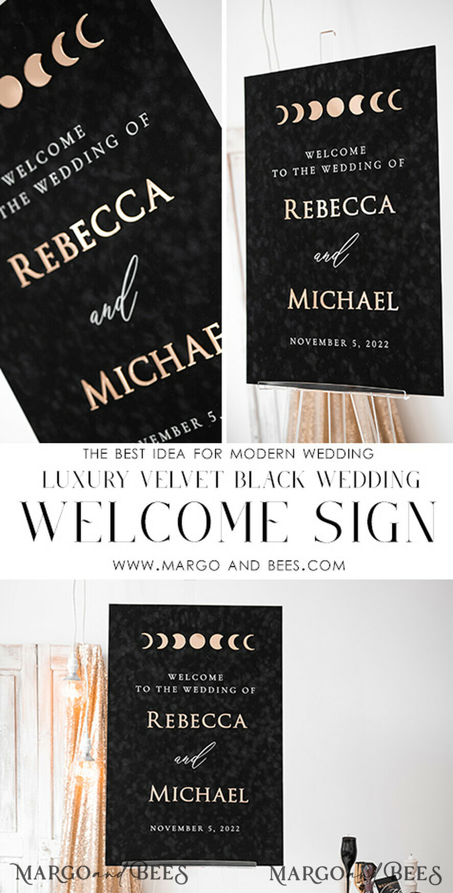 TABLE PLANS AND WEDDING WELCOME SIGNS plexi gold / velvet Luxury Velvet black Wedding Welcome Sign, Golden Wedding Decor, Personalised Wedding Sign, Wedding Gift, Welcome Wedding Board 