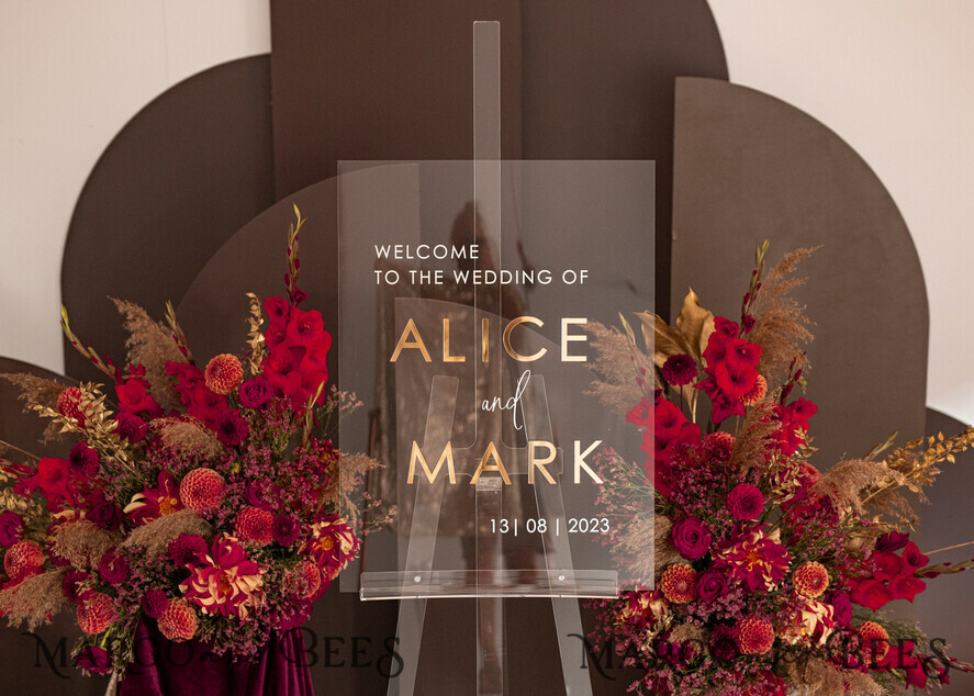 TABLE PLANS AND WEDDING WELCOME SIGNS plexi gold / velvet Luxury Clear and Gold Wedding Welcome Sign, Golden Wedding Decor, Personalised Wedding Sign, Wedding Board, Welcome Wedding Board 