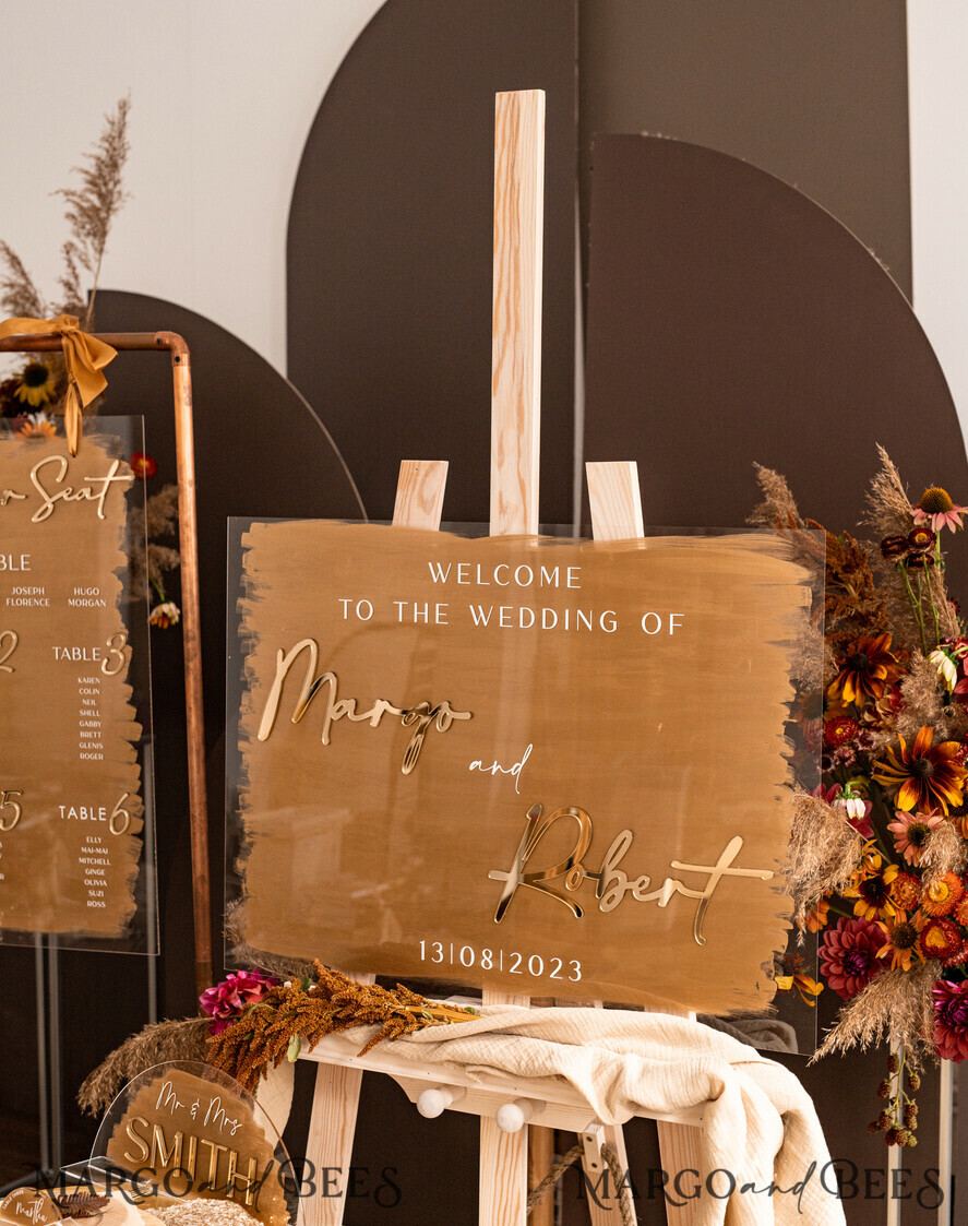 TABLE PLANS AND WEDDING WELCOME SIGNS plexi gold / velvet Luxury Clear and Gold Wedding Welcome Sign, Golden Wedding Decor, Personalised Wedding Sign, Wedding Board, Welcome Wedding Board 