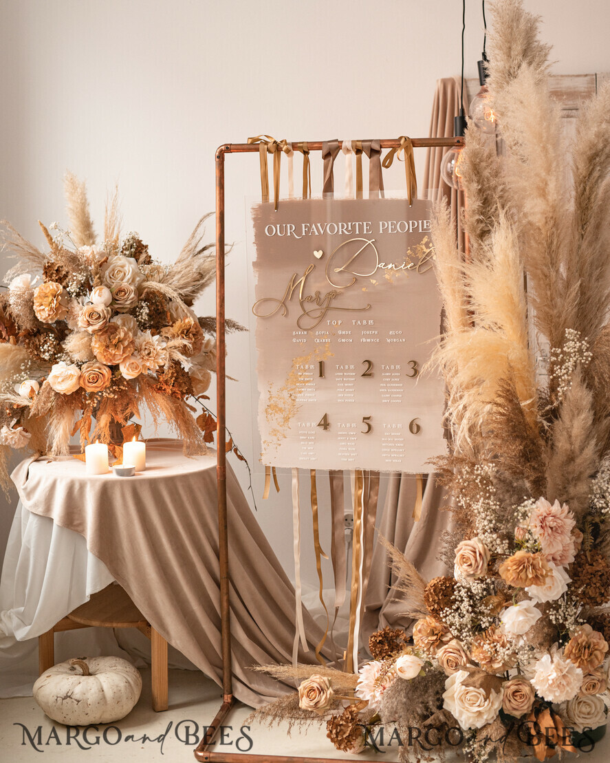 TABLE PLANS AND WEDDING WELCOME SIGNS plexi gold / velvet Elegant Clear wedding Set acrylic Find your seat , Personalized Wedding Ombre Beige Table Plan, acrylic clear Tan transparent and Gold Modern clear transparent Seating Chart, 3d Elegant Find Your Seat - Seating Plan , Golden Luxury Wedding Table Plan, Wedding Decoration with golden letters - Golden Reception Signage - Custom Tan Ceremony Sign