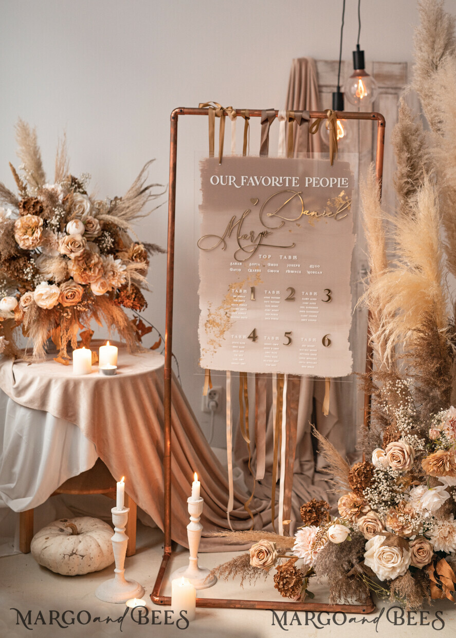 TABLE PLANS AND WEDDING WELCOME SIGNS plexi gold / velvet Elegant Clear wedding Set acrylic Find your seat , Personalized Wedding Ombre Beige Table Plan, acrylic clear Tan transparent and Gold Modern clear transparent Seating Chart, 3d Elegant Find Your Seat - Seating Plan , Golden Luxury Wedding Table Plan, Wedding Decoration with golden letters - Golden Reception Signage - Custom Tan Ceremony Sign