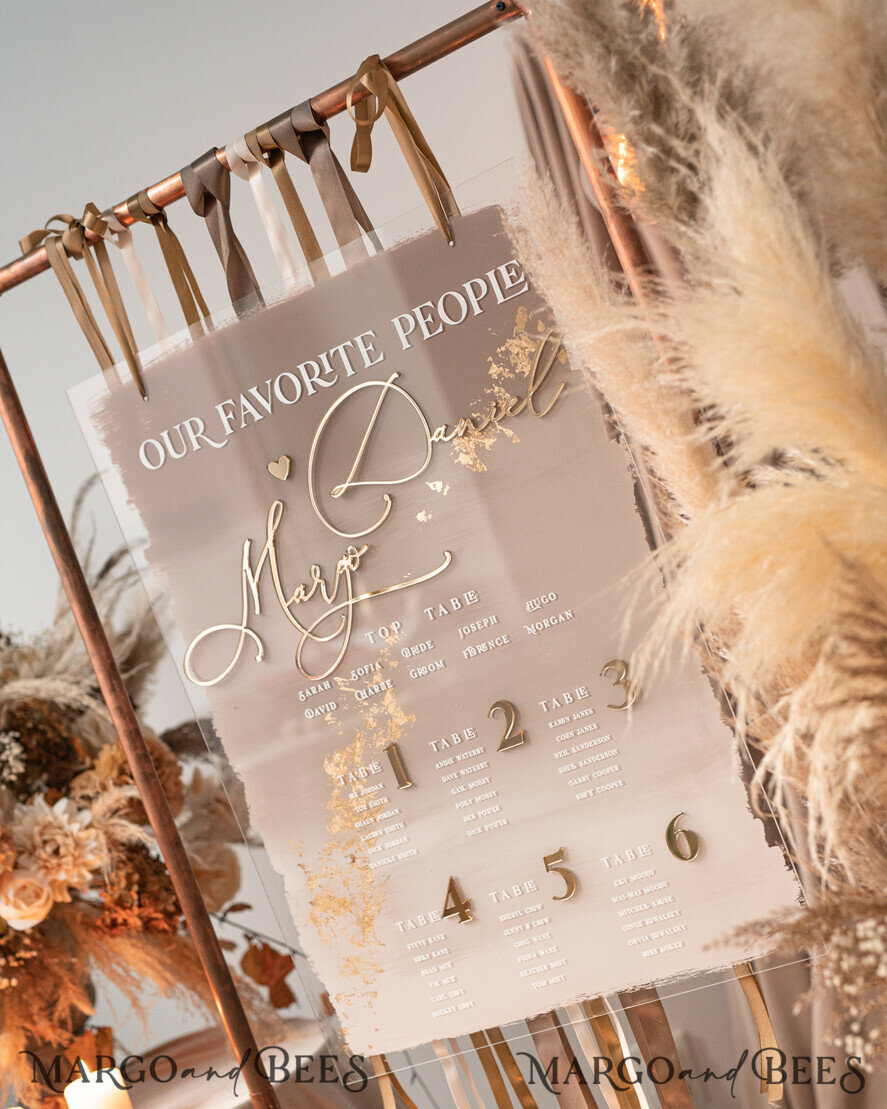 TABLE PLANS AND WEDDING WELCOME SIGNS plexi gold / velvet Elegant Clear wedding Set acrylic Find your seat , Personalized Wedding Ombre Beige Table Plan, acrylic clear Tan transparent and Gold Modern clear transparent Seating Chart, 3d Elegant Find Your Seat - Seating Plan , Golden Luxury Wedding Table Plan, Wedding Decoration with golden letters - Golden Reception Signage - Custom Tan Ceremony Sign