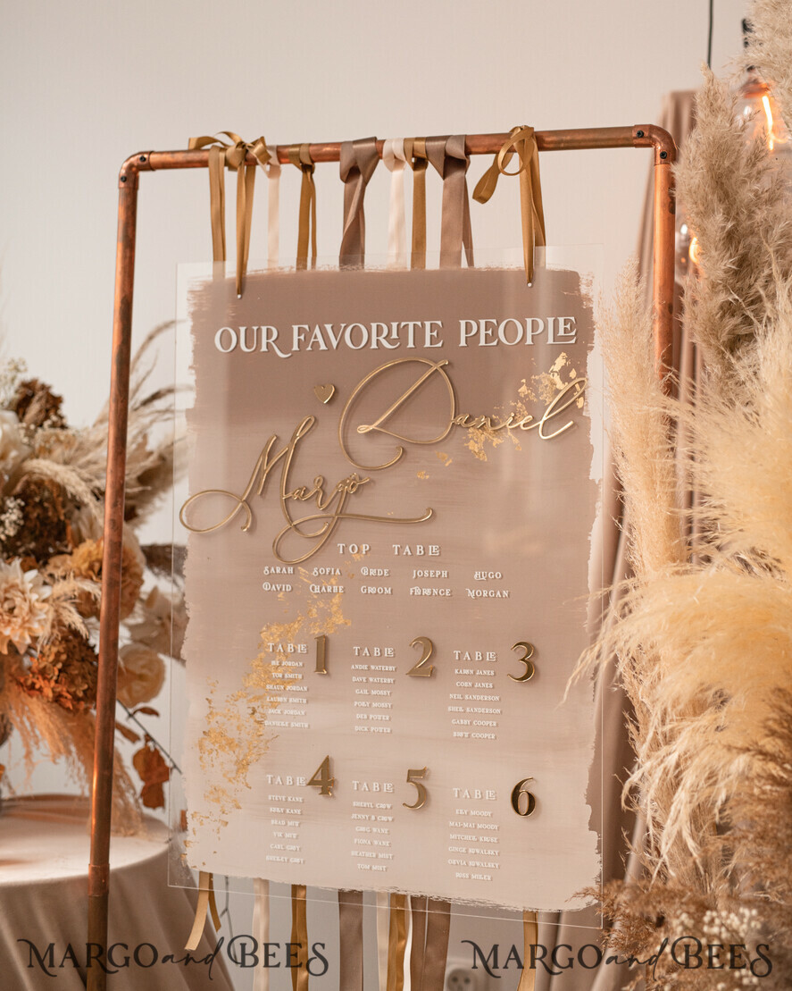 TABLE PLANS AND WEDDING WELCOME SIGNS plexi gold / velvet Elegant Clear wedding Set acrylic Find your seat , Personalized Wedding Ombre Beige Table Plan, acrylic clear Tan transparent and Gold Modern clear transparent Seating Chart, 3d Elegant Find Your Seat - Seating Plan , Golden Luxury Wedding Table Plan, Wedding Decoration with golden letters - Golden Reception Signage - Custom Tan Ceremony Sign
