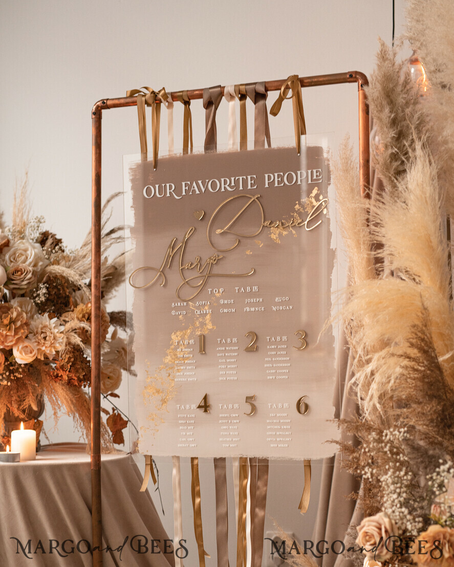 TABLE PLANS AND WEDDING WELCOME SIGNS plexi gold / velvet Elegant Clear wedding Set acrylic Find your seat , Personalized Wedding Ombre Beige Table Plan, acrylic clear Tan transparent and Gold Modern clear transparent Seating Chart, 3d Elegant Find Your Seat - Seating Plan , Golden Luxury Wedding Table Plan, Wedding Decoration with golden letters - Golden Reception Signage - Custom Tan Ceremony Sign