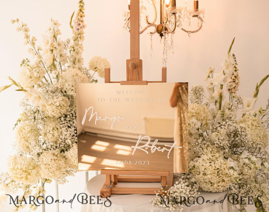 TABLE PLANS AND WEDDING WELCOME SIGNS plexi gold / velvet Golden Mirror Wedding Welcome Sign, Golden Wedding Decor, Personalised Wedding Sign, Wedding Gift, Welcome Wedding Board BpPXSet