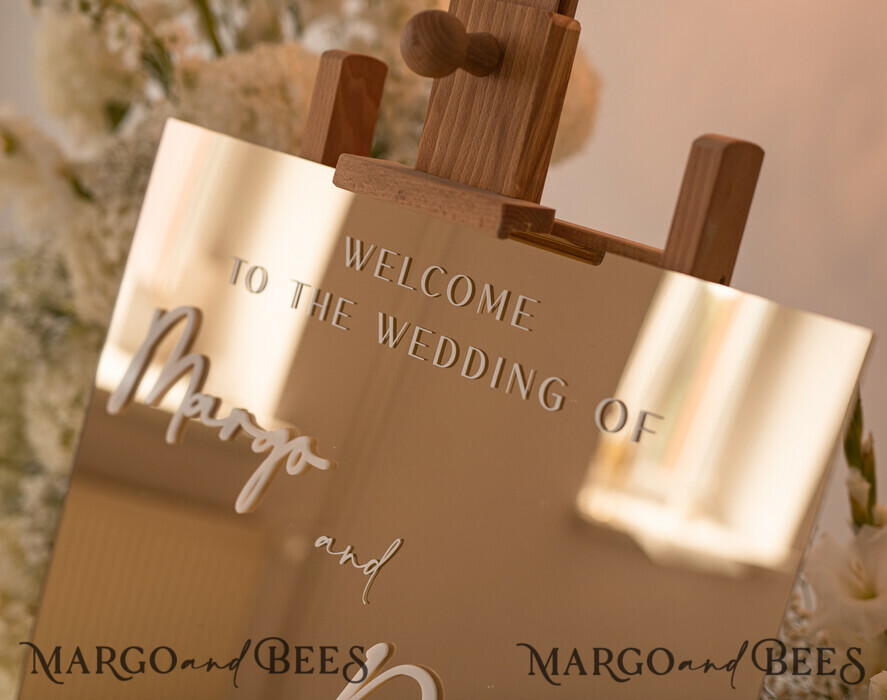 TABLE PLANS AND WEDDING WELCOME SIGNS plexi gold / velvet Golden Mirror Wedding Welcome Sign, Golden Wedding Decor, Personalised Wedding Sign, Wedding Gift, Welcome Wedding Board BpPXSet