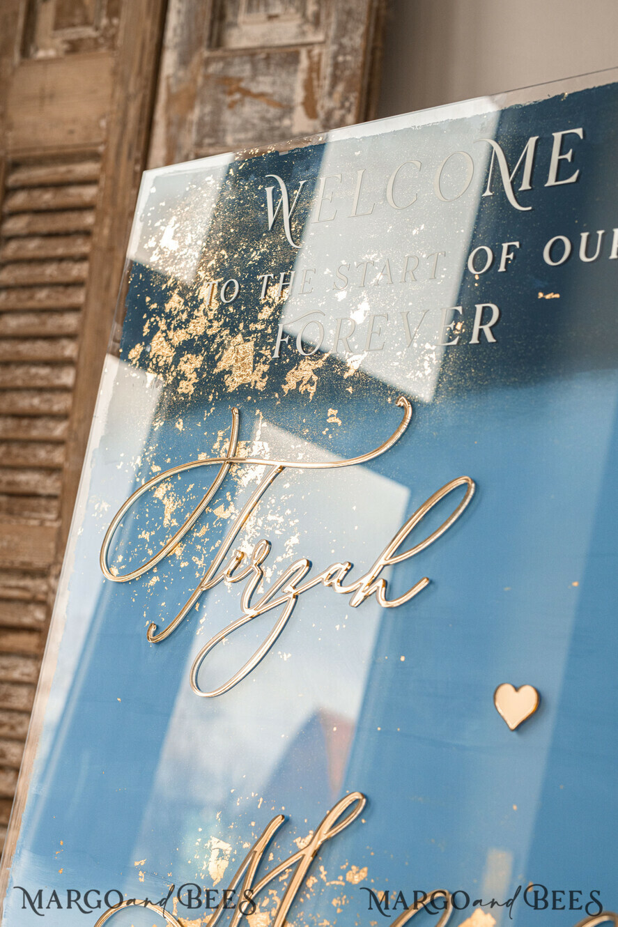 TABLE PLANS AND WEDDING WELCOME SIGNS plexi gold / velvet Acrylic dusty blue & Gold Wedding Welcome Sign, Painted Acrylic & gold Wedding Welcome Sign, Royal Blue Ombre Gold Plexi Wedding Welcome Sign,  Luxury Wedding Wedding Welcome Sign, Greece Beach Wedding Signage Golden mirror Wedding Welcome Sign