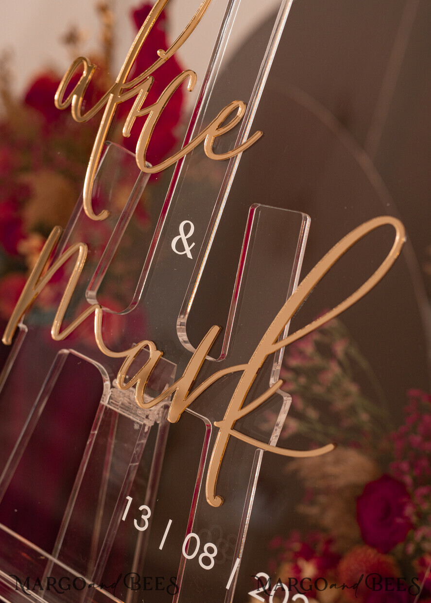 TABLE PLANS AND WEDDING WELCOME SIGNS plexi gold / velvet Luxury Clear and Gold Wedding Welcome Sign, Golden Wedding Decor, Personalised Wedding Sign, Wedding Board, Welcome Wedding Board 