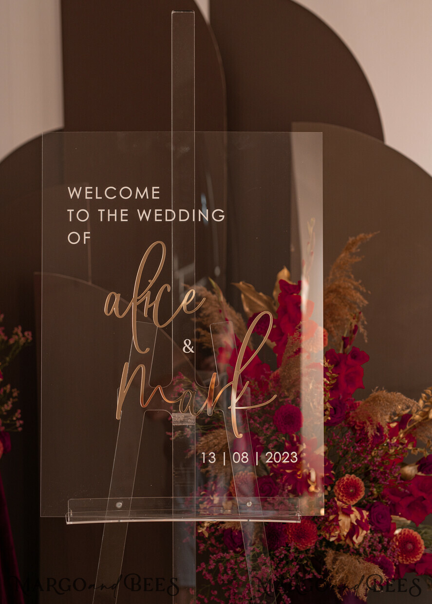 TABLE PLANS AND WEDDING WELCOME SIGNS plexi gold / velvet Luxury Clear and Gold Wedding Welcome Sign, Golden Wedding Decor, Personalised Wedding Sign, Wedding Board, Welcome Wedding Board 