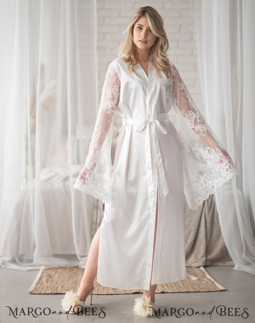 White lace dressing gown uk best sale