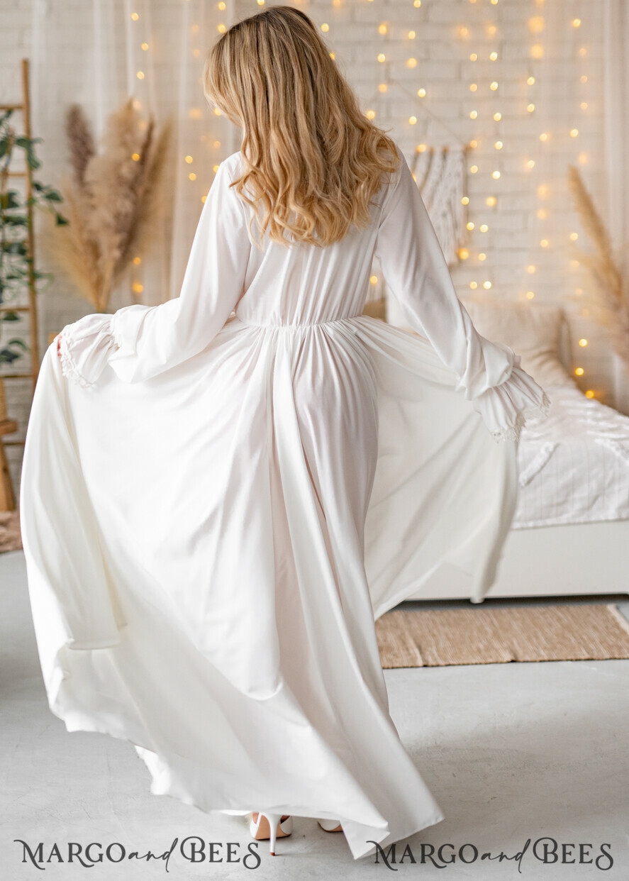 Long silk hotsell nightgown and robe