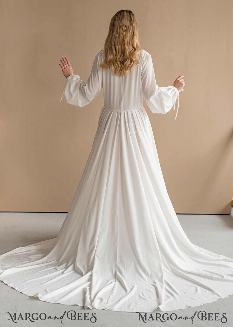 Chiffon dressing gown with fur clearance