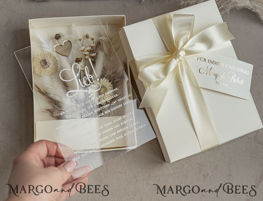 NEWLY WEDS COUPLE GIFTS Geldgeschenk zur Hochzeit  Geschenkschachtel für Geld Geldgeschenk zur Hochzeit mit Strauß aus Trockenblumen personalisiert
