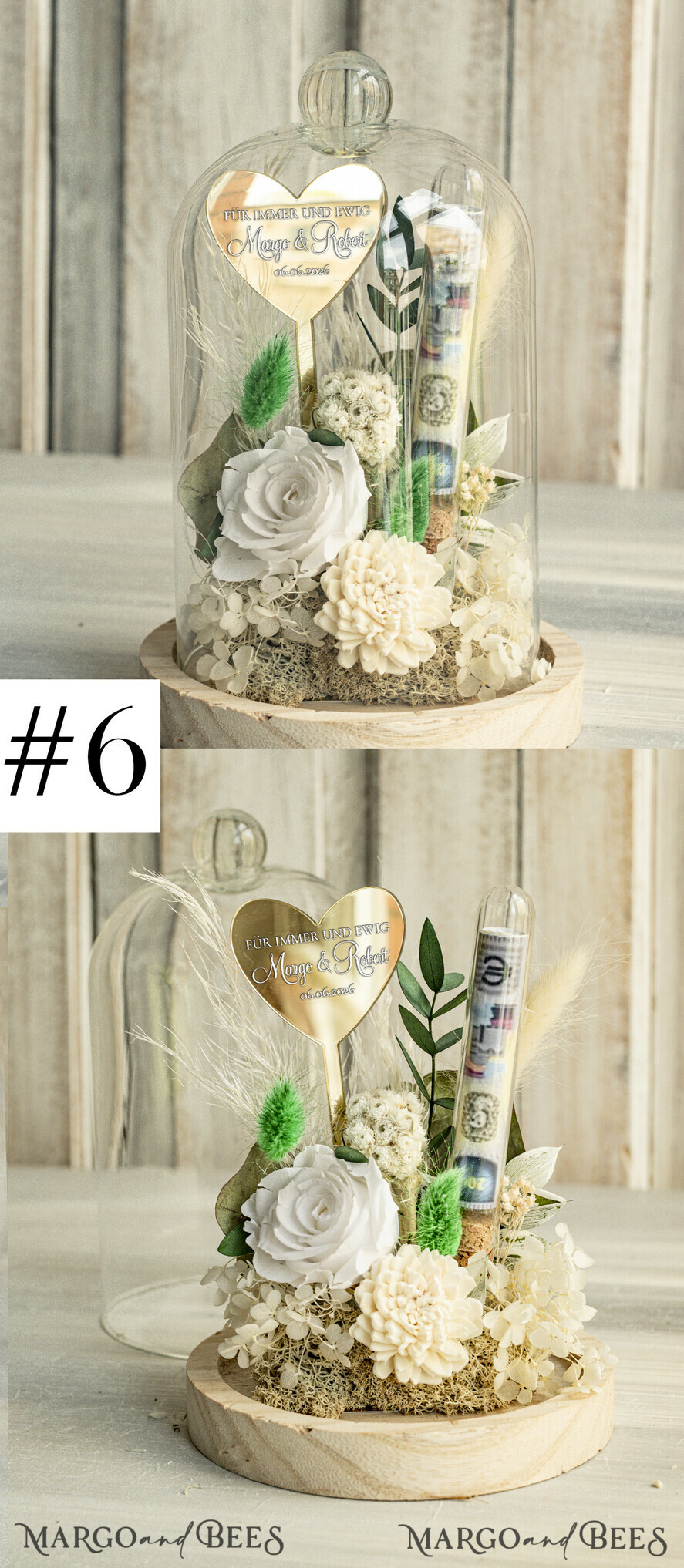NEWLY WEDS COUPLE GIFTS Geldgeschenk zur Hochzeit  Geschenkschachtel für Geld Geldgeschenk zur Hochzeit mit Strauß aus Trockenblumen personalisiert