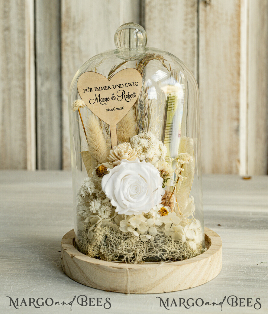 NEWLY WEDS COUPLE GIFTS Geldgeschenk zur Hochzeit  Geschenkschachtel für Geld Geldgeschenk zur Hochzeit mit Strauß aus Trockenblumen personalisiert
