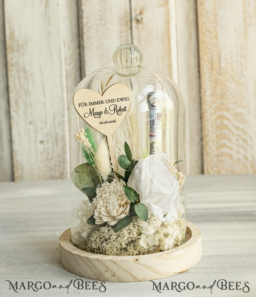 NEWLY WEDS COUPLE GIFTS Geldgeschenk zur Hochzeit  Geschenkschachtel für Geld Geldgeschenk zur Hochzeit mit Strauß aus Trockenblumen personalisiert