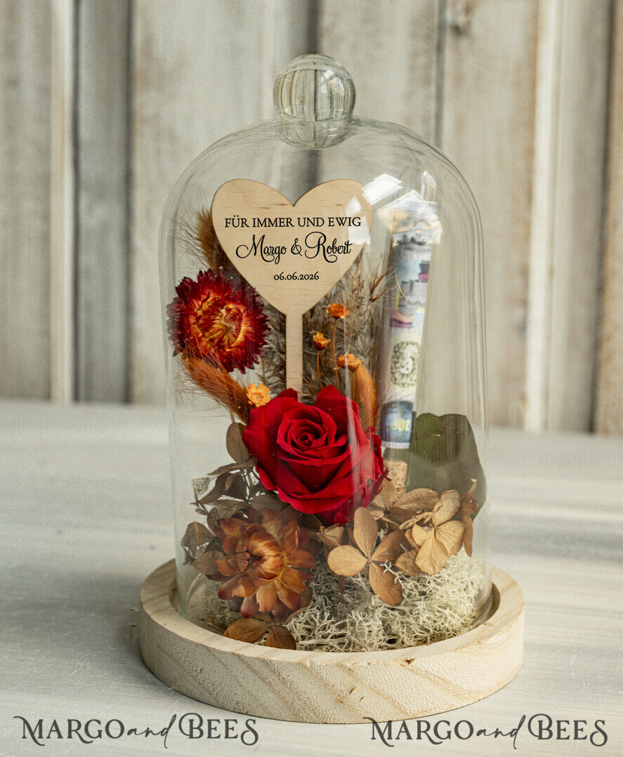NEWLY WEDS COUPLE GIFTS Geldgeschenk zur Hochzeit  Geschenkschachtel für Geld Geldgeschenk zur Hochzeit mit Strauß aus Trockenblumen personalisiert