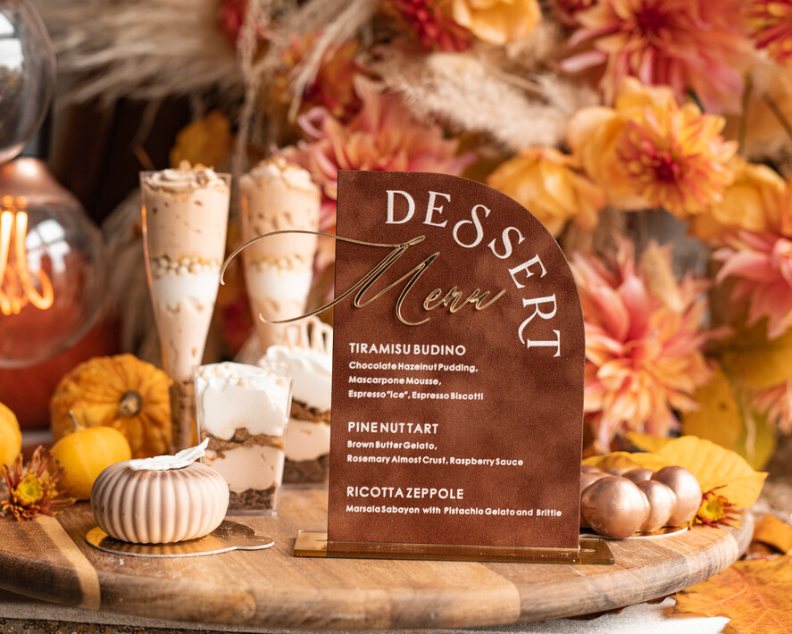TABLE DECOR SIGNS Velvet table Numbers and Decor Terracotta Velvet Arch Dessert menu, Rust gold Candy Sign, Gold Plexi Table Arch Cake Bar Menu, Luxury Wedding Table Decor, Wedding Signage Golden Burnt Orange