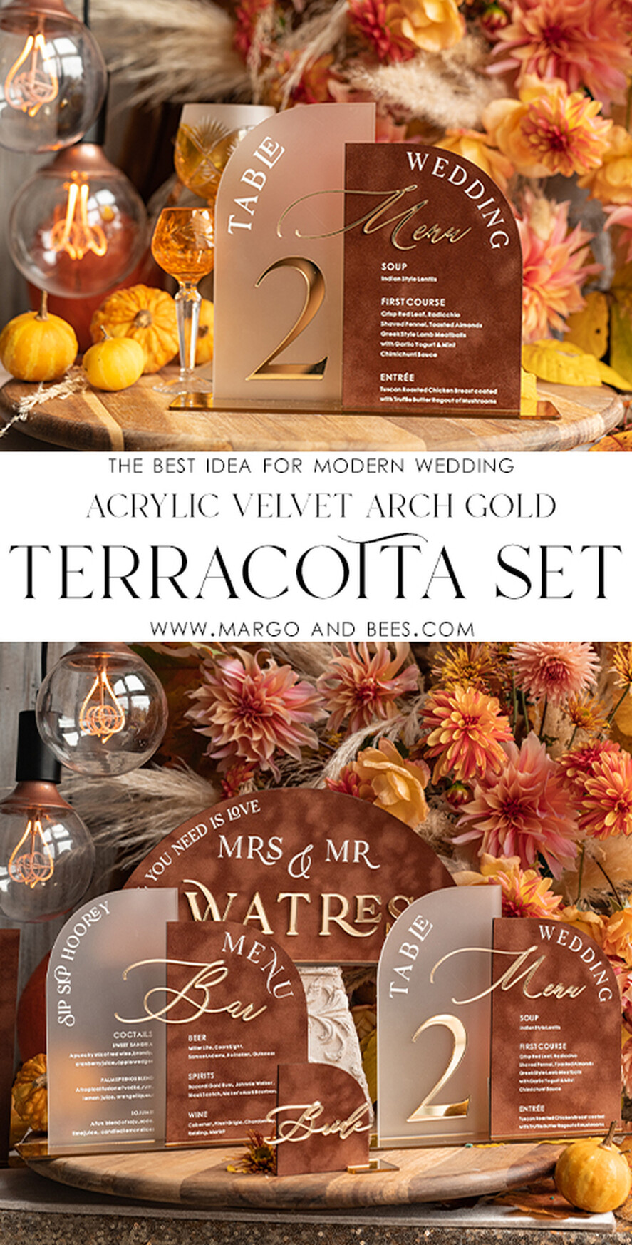 TABLE DECOR SIGNS Velvet table Numbers and Decor Acrylic Arch Table Number & wedding menu Combo, Rust & Frozen Acrylic gold Sign, Gold Plexi Table Numbers Terracotta Menu Combo Luxury Wedding Table Decor, Wedding Signage Golden mirror table numbers 