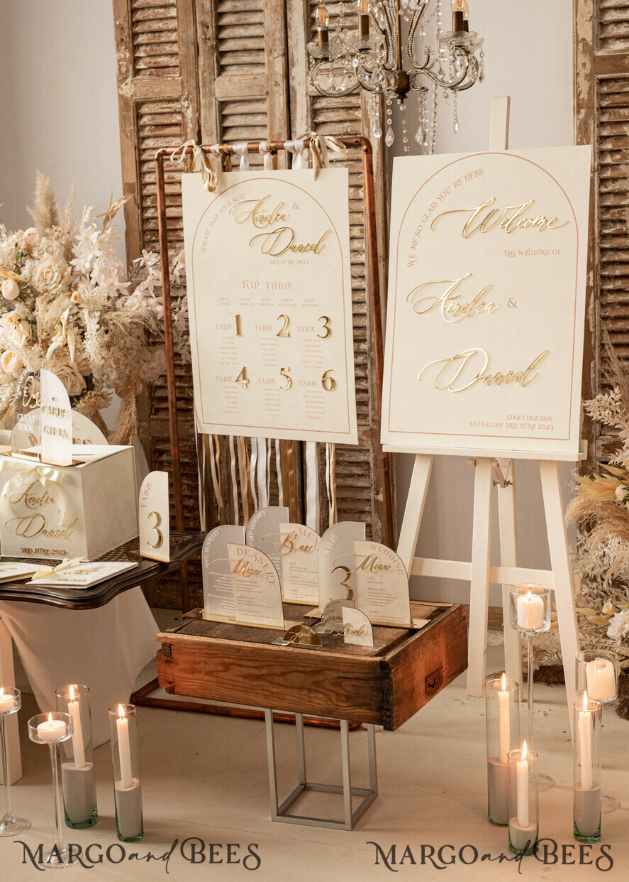 TABLE DECOR SIGNS Velvet table Numbers and Decor Golden Acrylic Top Table Mr Mrs signs with stand, Ivory Velvet & gold Table Sign, Golden Plexi Top Table Mr Mrs signs, Luxury Wedding Table Decor Centerpieces