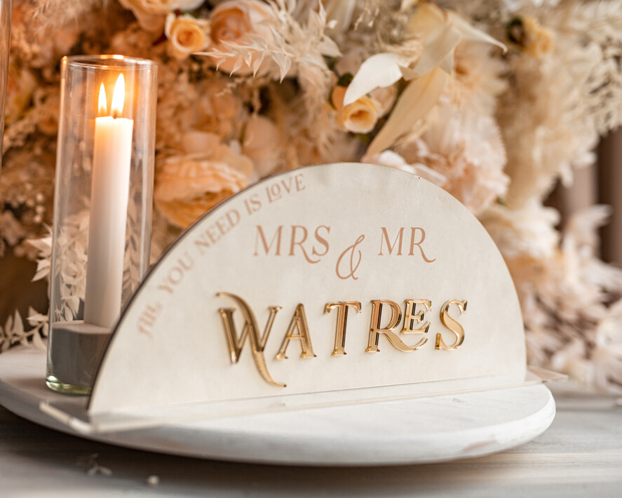 TABLE DECOR SIGNS Velvet table Numbers and Decor Golden Acrylic Top Table Mr Mrs signs with stand, Ivory Velvet & gold Table Sign, Golden Plexi Top Table Mr Mrs signs, Luxury Wedding Table Decor Centerpieces