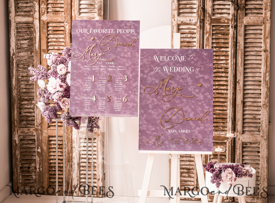 TABLE DECOR SIGNS Velvet table Numbers and Decor Mauve Acrylic Arch Table Number, Dusty Rose Velvet Table Sign, Gold Plexi Velvet Table Numbers in Dusty Blue, Purple Wedding Table Number with stand 