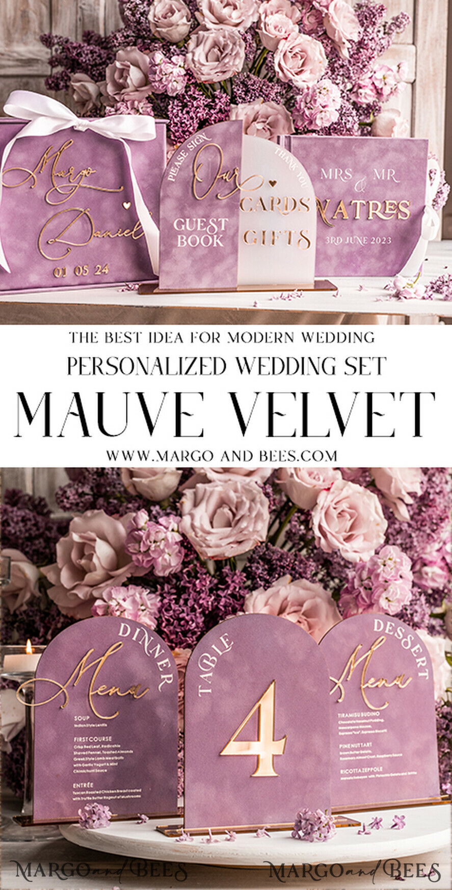 TABLE DECOR SIGNS Velvet table Numbers and Decor Mauve Acrylic Arch Table Number, Dusty Rose Velvet Table Sign, Gold Plexi Velvet Table Numbers in Dusty Blue, Purple Wedding Table Number with stand 