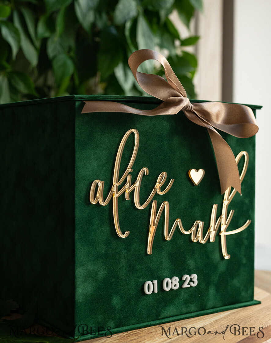  CARD BOXES velvet card boxes Garden Wedding Card Box Gift Card Box & arch Sign Set , Velvet green wedding wishing well money gift card box, Personalized Wedding Card Box, Greenery Luxury Card Box, Wedding Card Box with Lid, Emerald Wedding Money Box, Garden Wedding Card Box